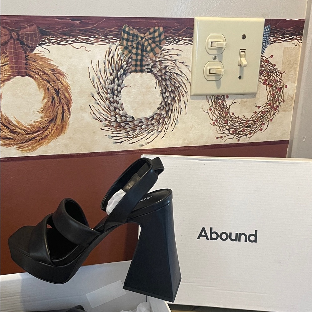 Abound Black Strappy Platform Heels brand new in box.